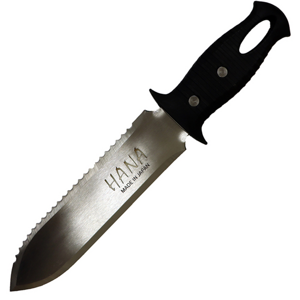 High-Quality Japanese Steel HANA Hori Hori, Rubber Grip, SS