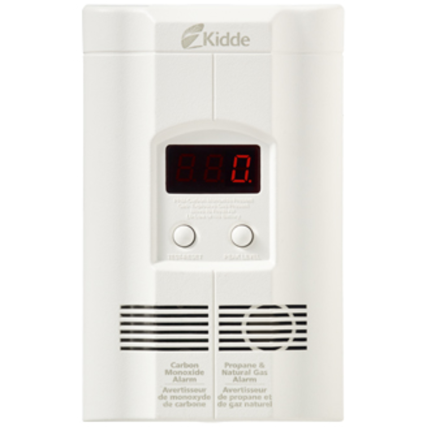 Détecteur de monoxyde de carbone, de propane et de gaz naturel Kidde, à brancher sur secteur, avec affichage numérique